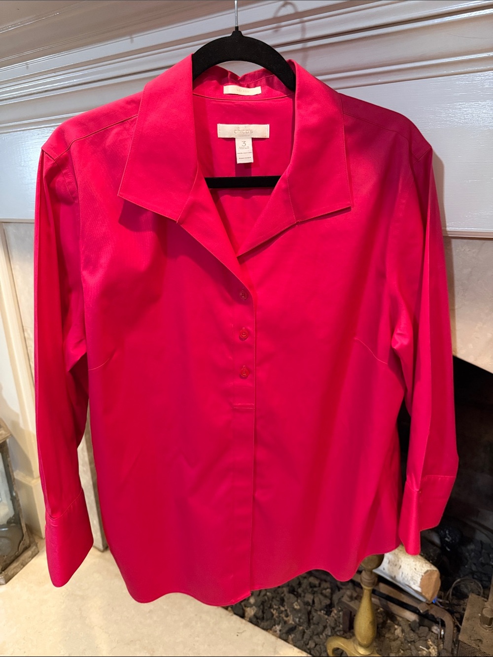Chico's Vibrant Hot Pink Button-Down Shirt size XL (3)